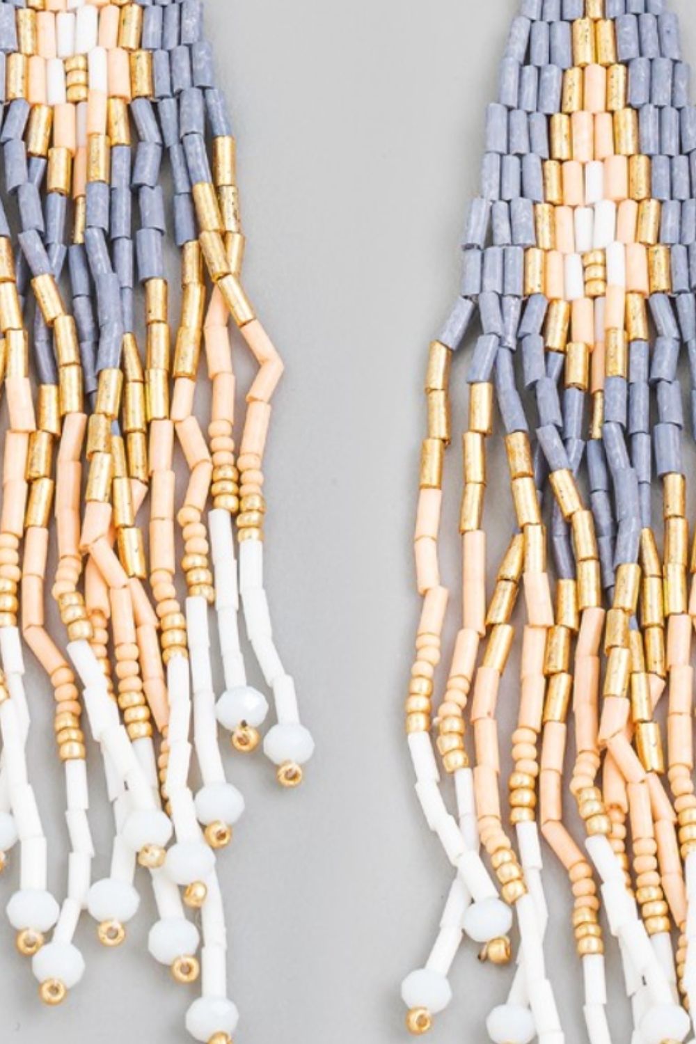 Fame Seed Beaded Fringe Drop Earrings - Bold and Bohemian Jewelry