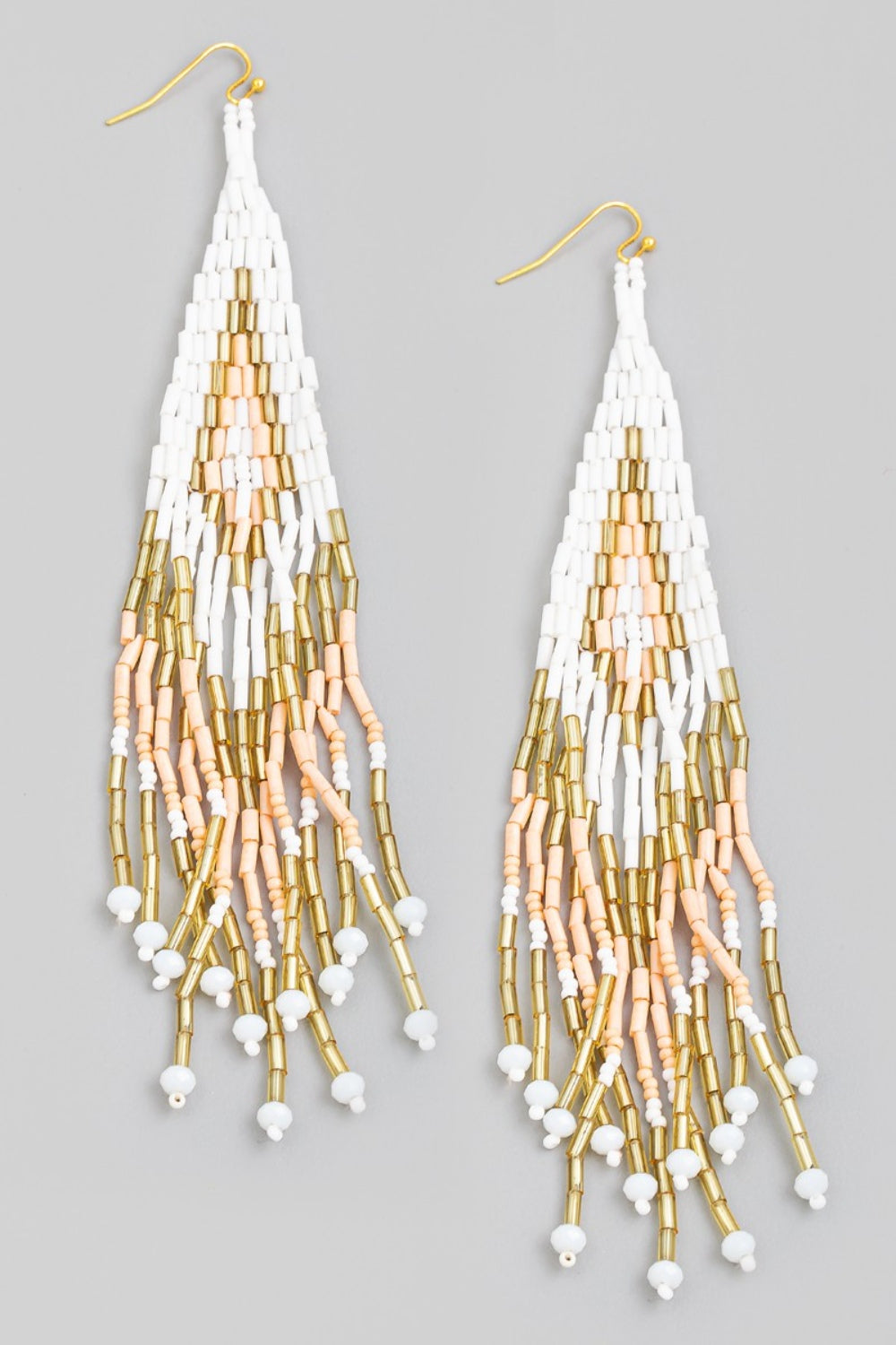 Fame Seed Beaded Fringe Drop Earrings - Bold and Bohemian Jewelry