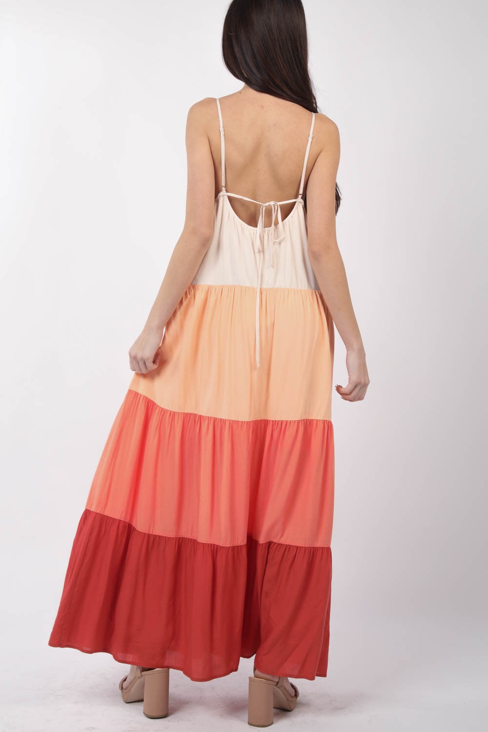 VERY J Color Block Tiered Maxi Cami Dress | shop now!