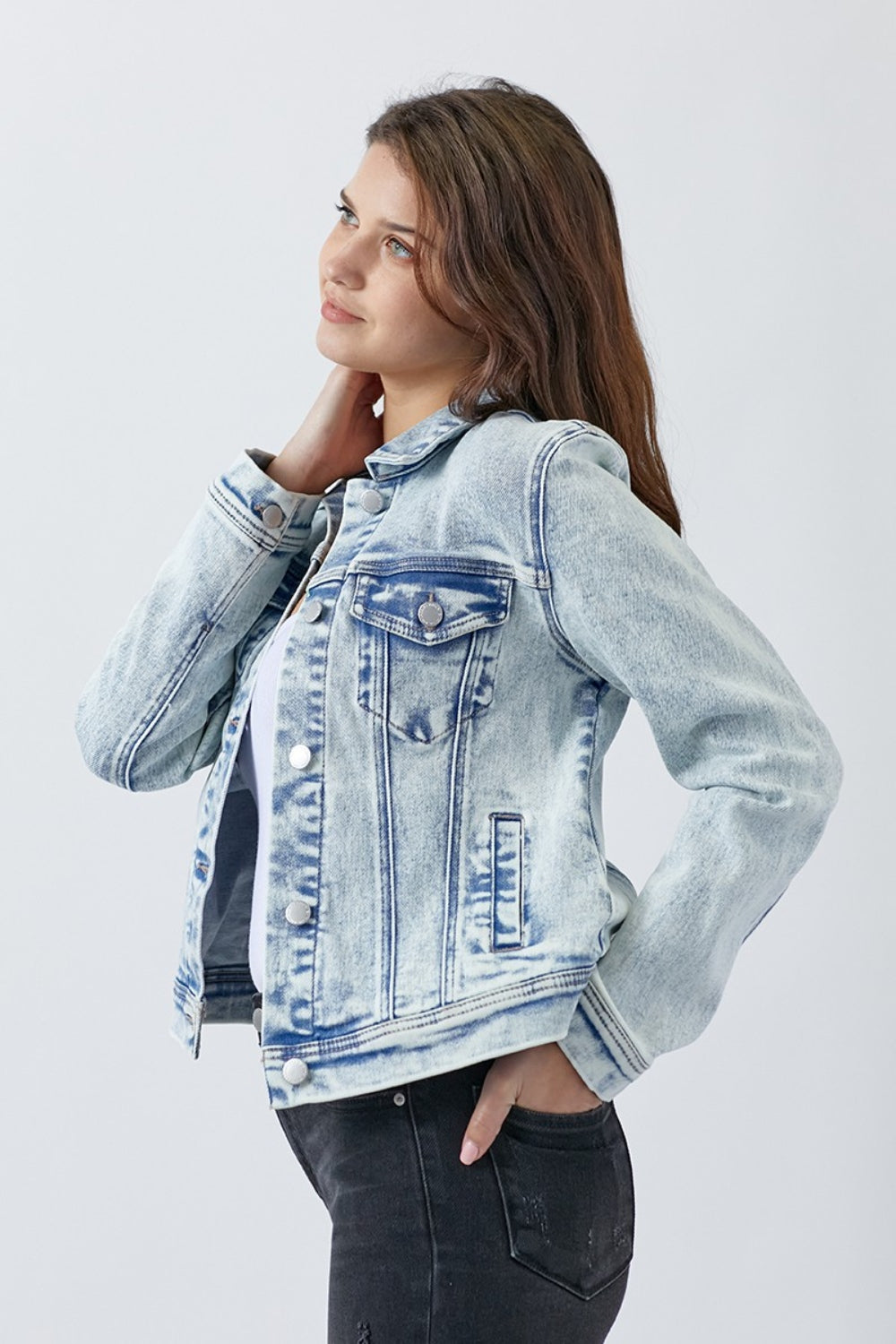 RISEN Button Up Washed Denim Jacket | Shop Now!