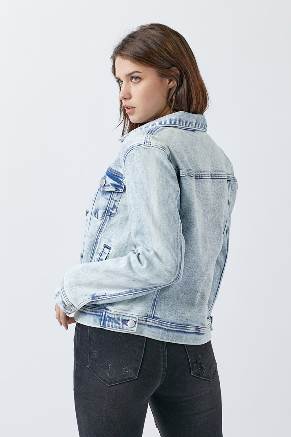 RISEN Button Up Washed Denim Jacket | Shop Now!