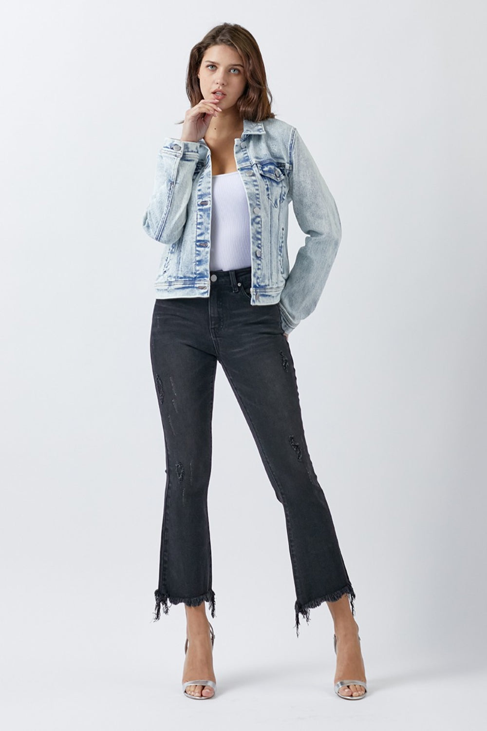 RISEN Button Up Washed Denim Jacket | Shop Now!