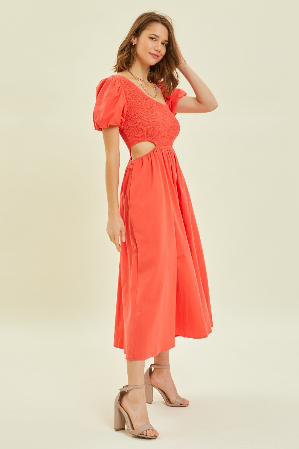 HEYSON Smocked Cutout Midi Dress - Perfect for a Night Out