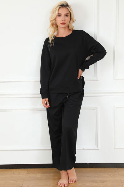 Long Sleeve Top and Drawstring Pants Set | Shop Now!