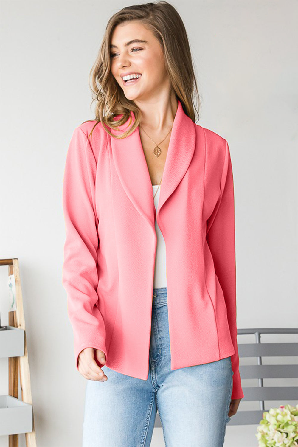 Heimish Open Front Long Sleeve Blazer - Perfect for Layering